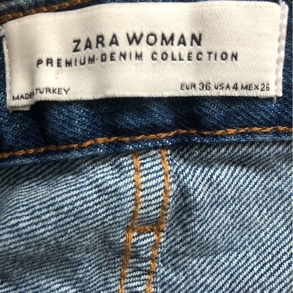 ZARA Straight Leg High Waist Premium Denim Jeans  Size 4 - Picture 9 of 11